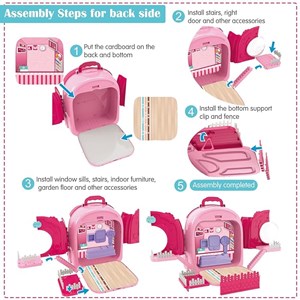 کوله پشتی ست نگهداری گربه خانگی رنگ صورتی _اسباب بازی مشاغل